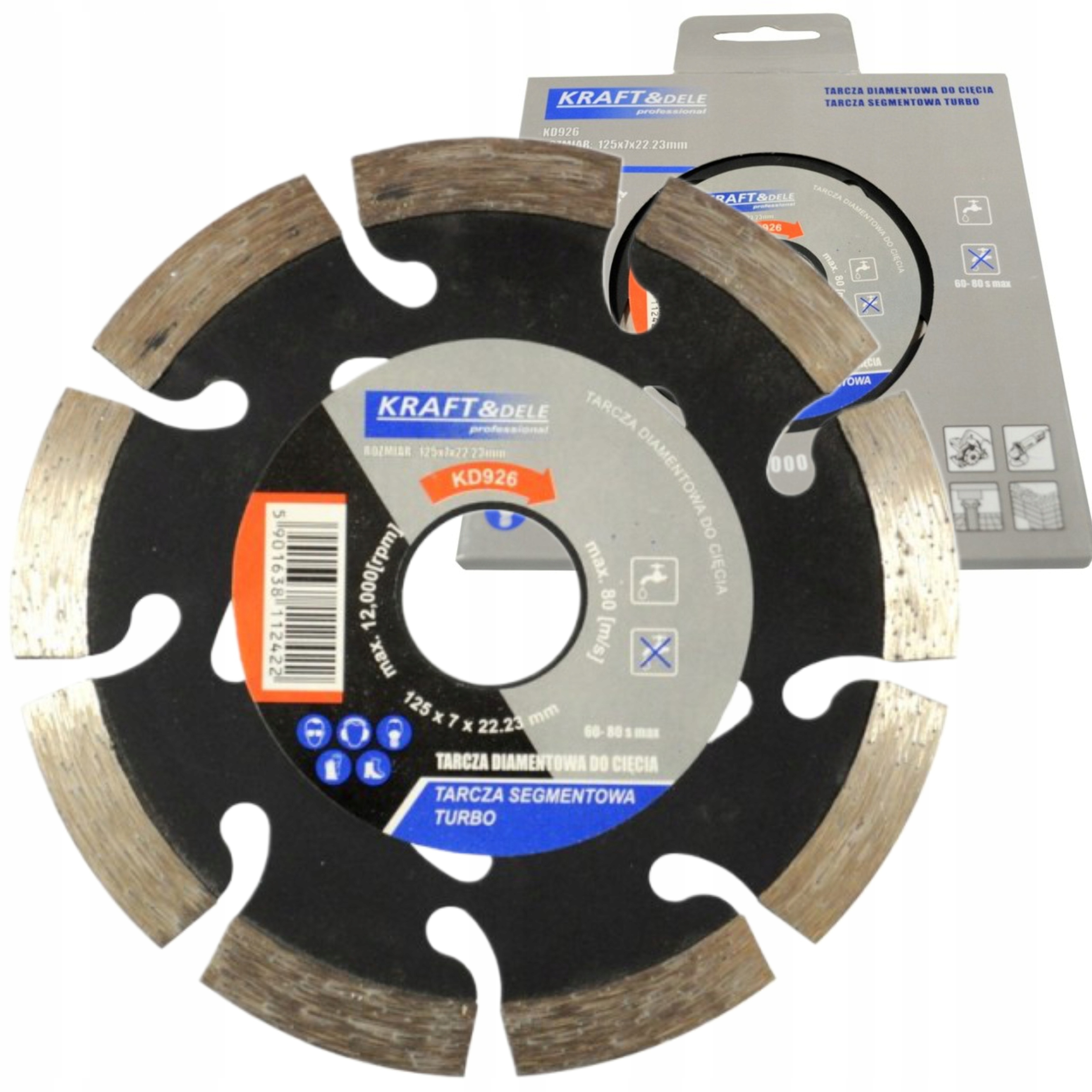 KRAFT&DELE TARCZA DIAMENTOWA SEGMENTOWA TURBO DO CIĘCIA 125x7x22,23mm KD926