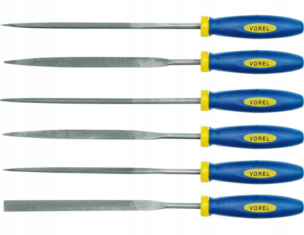 VOREL PILNIKI STALOWE DO METALU IGLAKI 160 MM, 6 SZTUK, 6 RODZAJÓW 25352