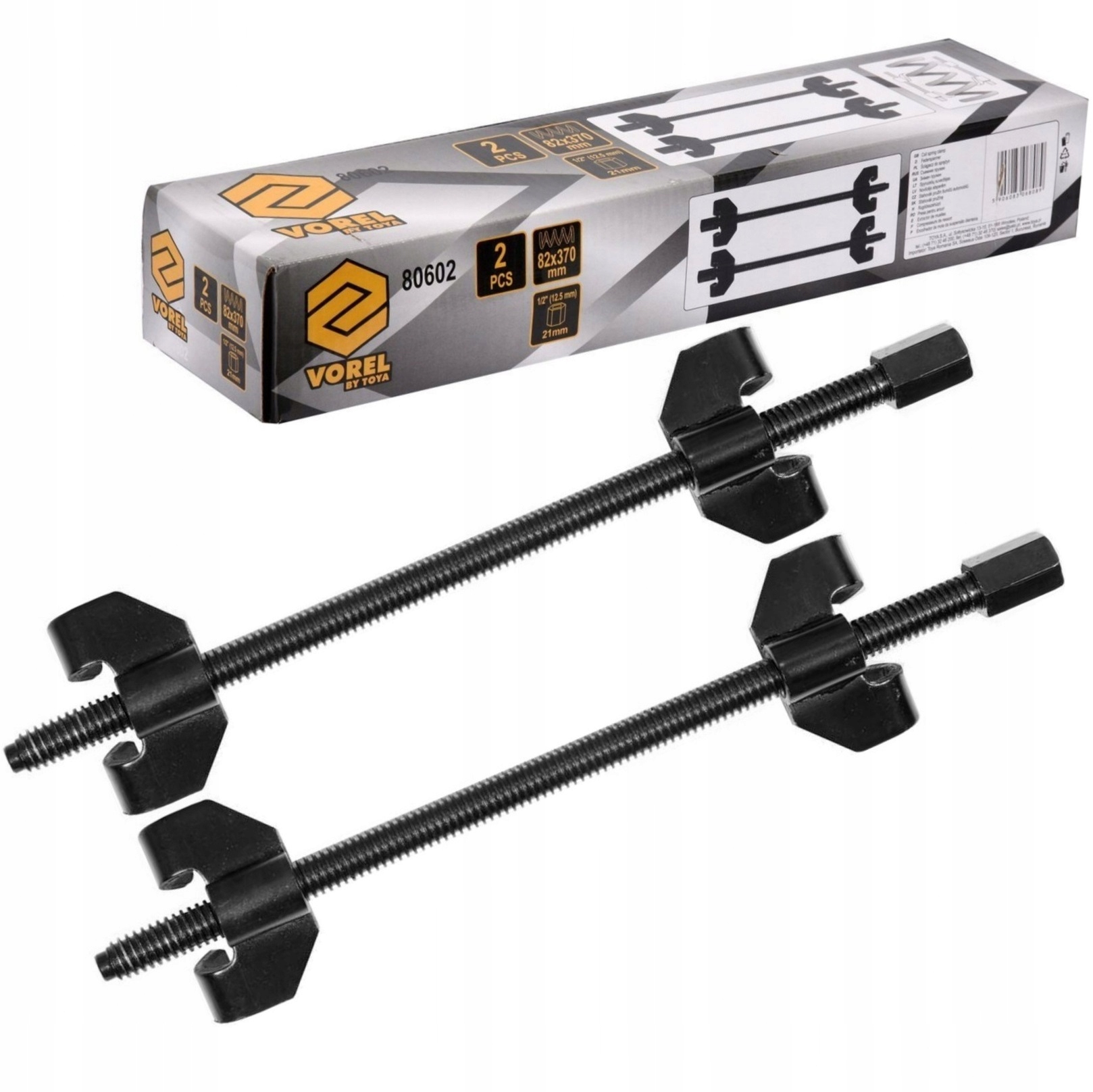 VOREL ŚCIĄGACZ DO SPRĘŻYN McPERSON ŚCISK AMORTYZATORÓW McPHERSON 380mm 2szt