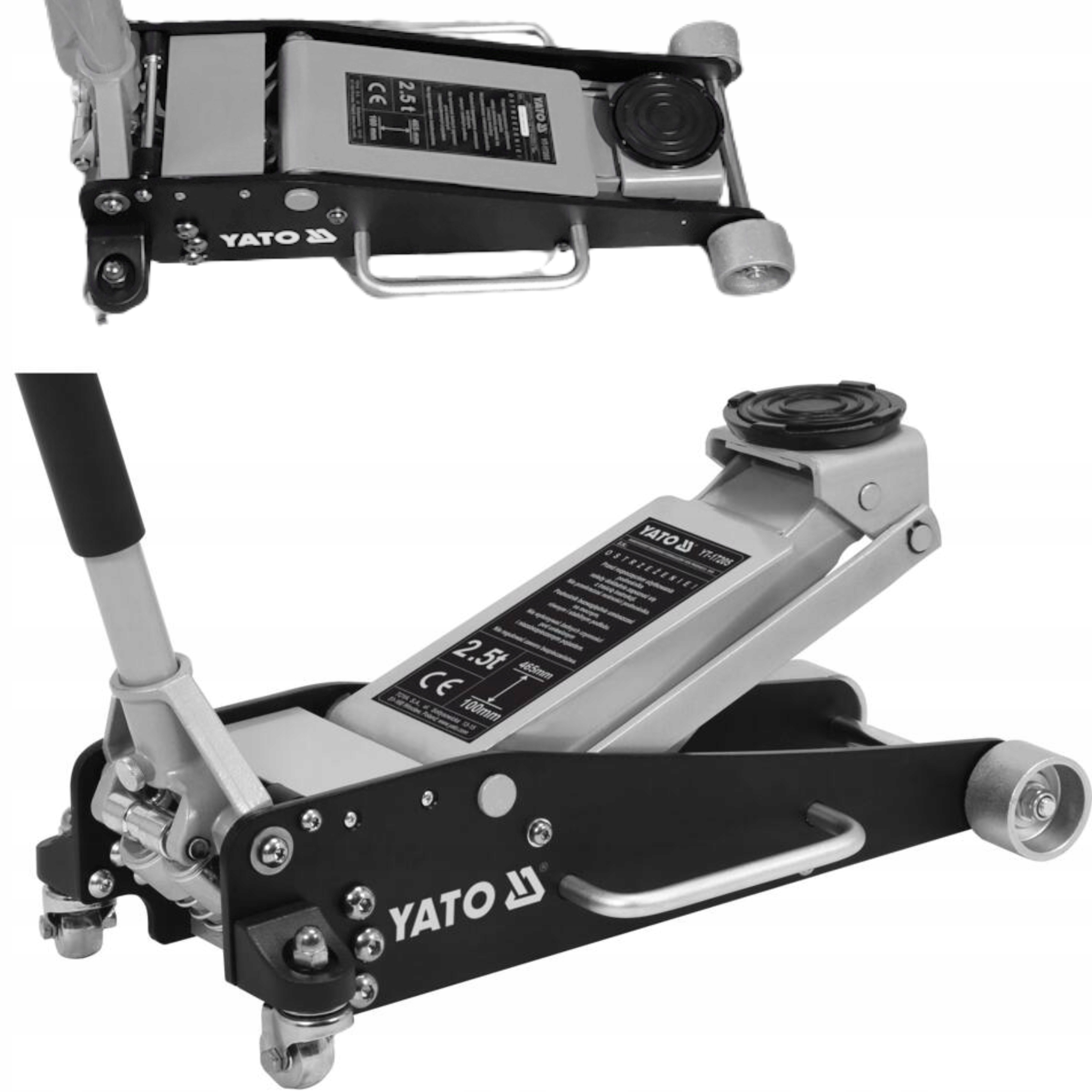 YATO ALUMINIOWY HYDRAULICZNY DWUTŁOKOWY PODNOŚNIK SAMOCHODOWY 2,5T YT-17205