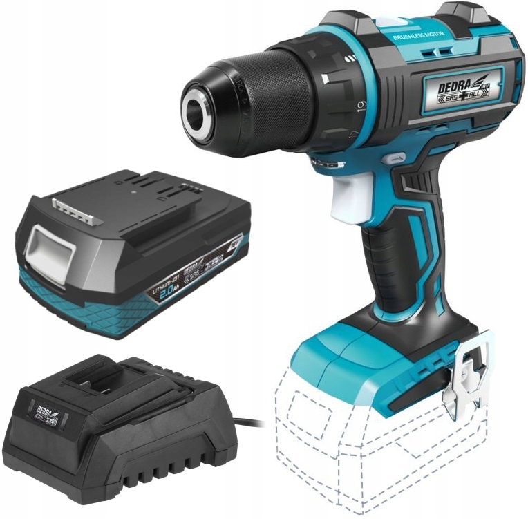 WIERTARKA WKRĘTARKA Bezszczotkowa 18V DEDRA + 2Ah