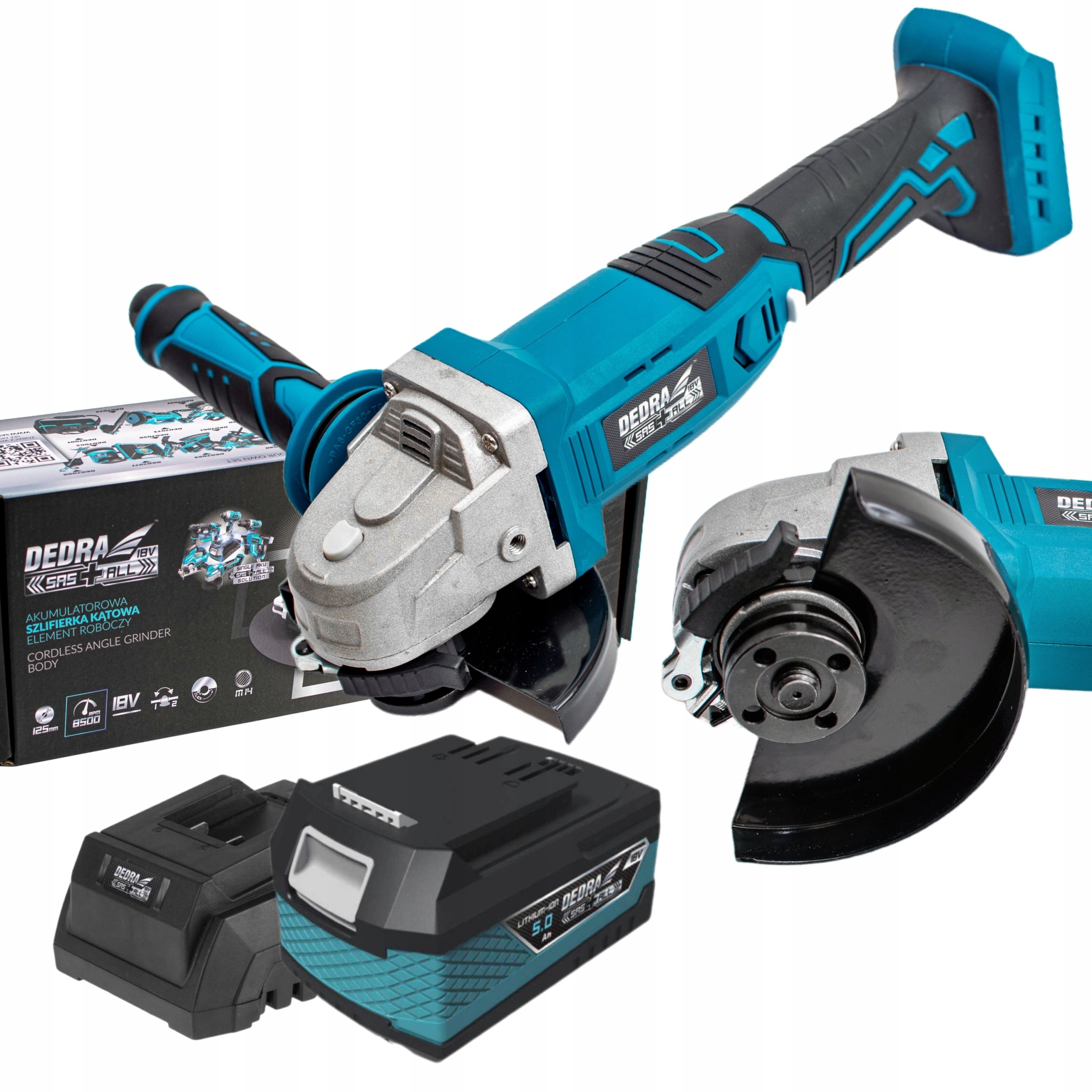 DEDRA DED7051 SZLIFIERKA KĄTOWA AKUMULATOROWA Li-Ion 18V +ŁADOWARKA +5Ah