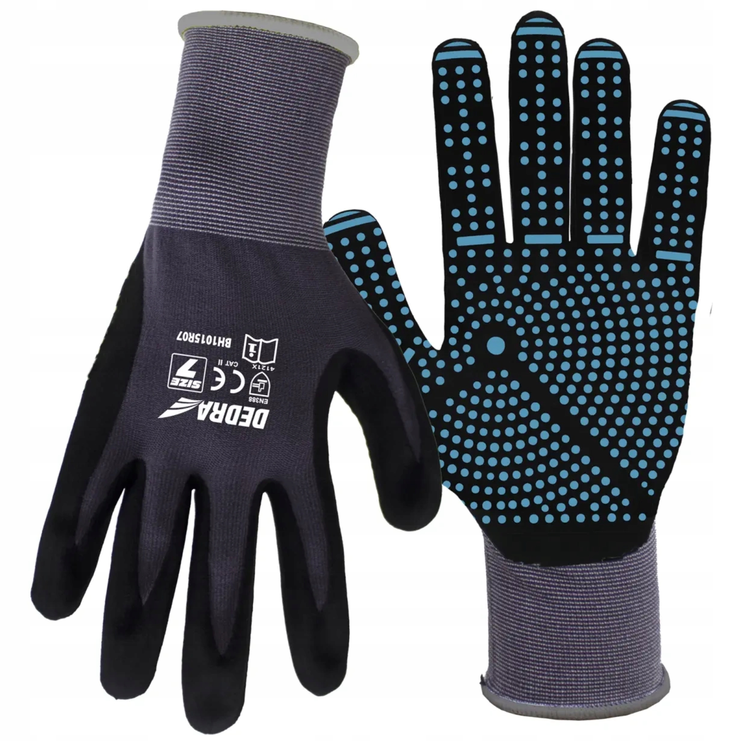 DEDRA RĘKAWICE OCHRONNE NAKRAPIANE NITRILE PRO COMFORT BH1015R ROZMIAR 11