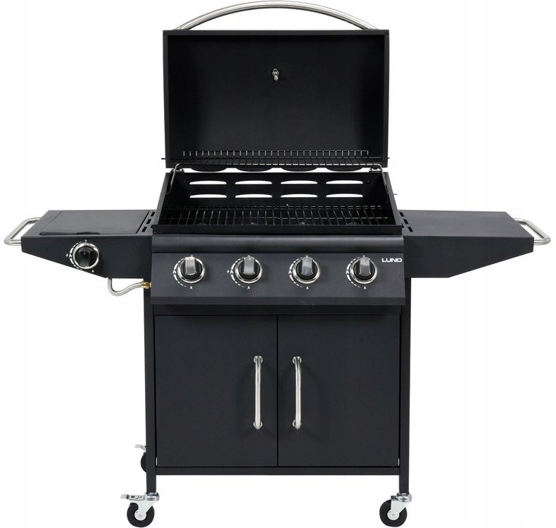 GRILL GAZOWY OGRODOWY 4+1 LUND 16KW PALNIK BOCZNY PORCELANOWY RUSZT 99643
