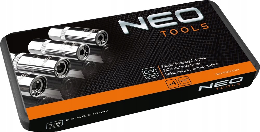 NEO TOOLS ZESTAW ŚCIĄGACZE DO SZPILEK 4SZT 6-12MM WYKRĘTAKI DO ŚRUB 09-608