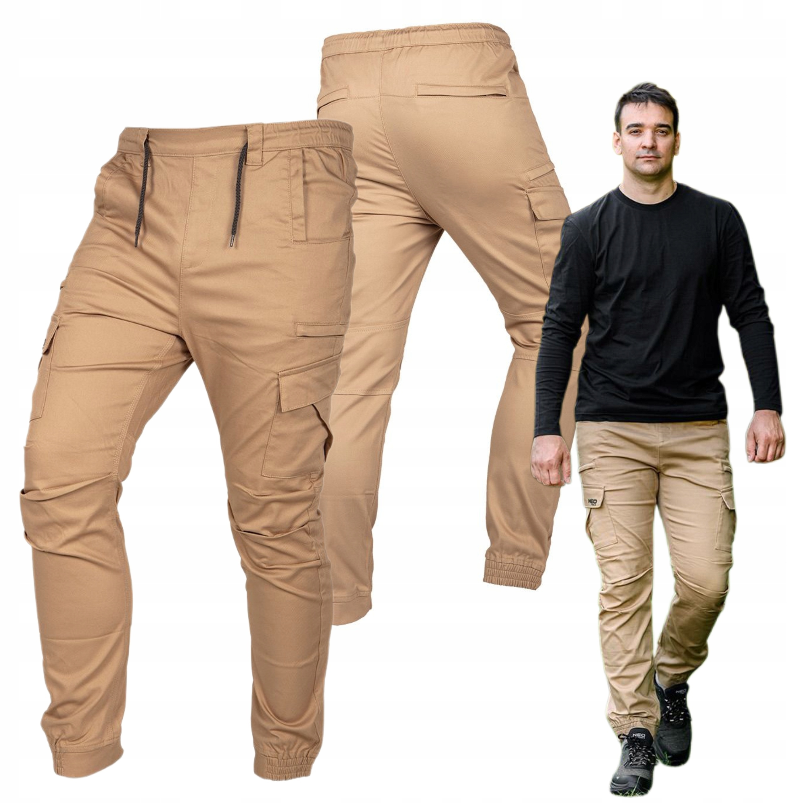 NEO SPODNIE ROBOCZE BHP OUTDOOR TYP JOGGER BEŻOWE 81-285 CE ROZMIAR XXXL/58