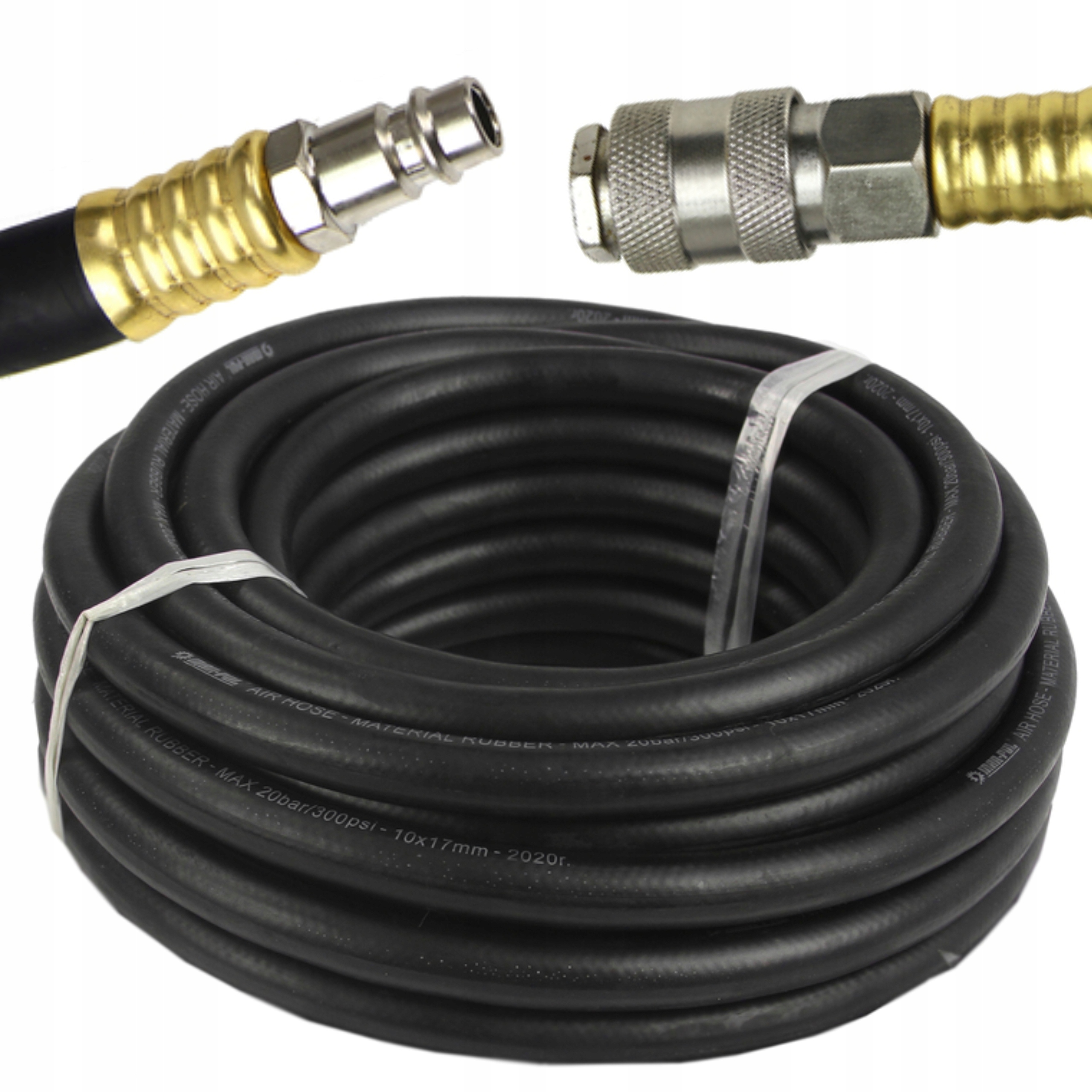 MARPOL WĄŻ PNEUMATYCZNY CIŚNIENIOWY GUMOWY 10X17mm 10m SZYBKOZŁĄCZKI M82105