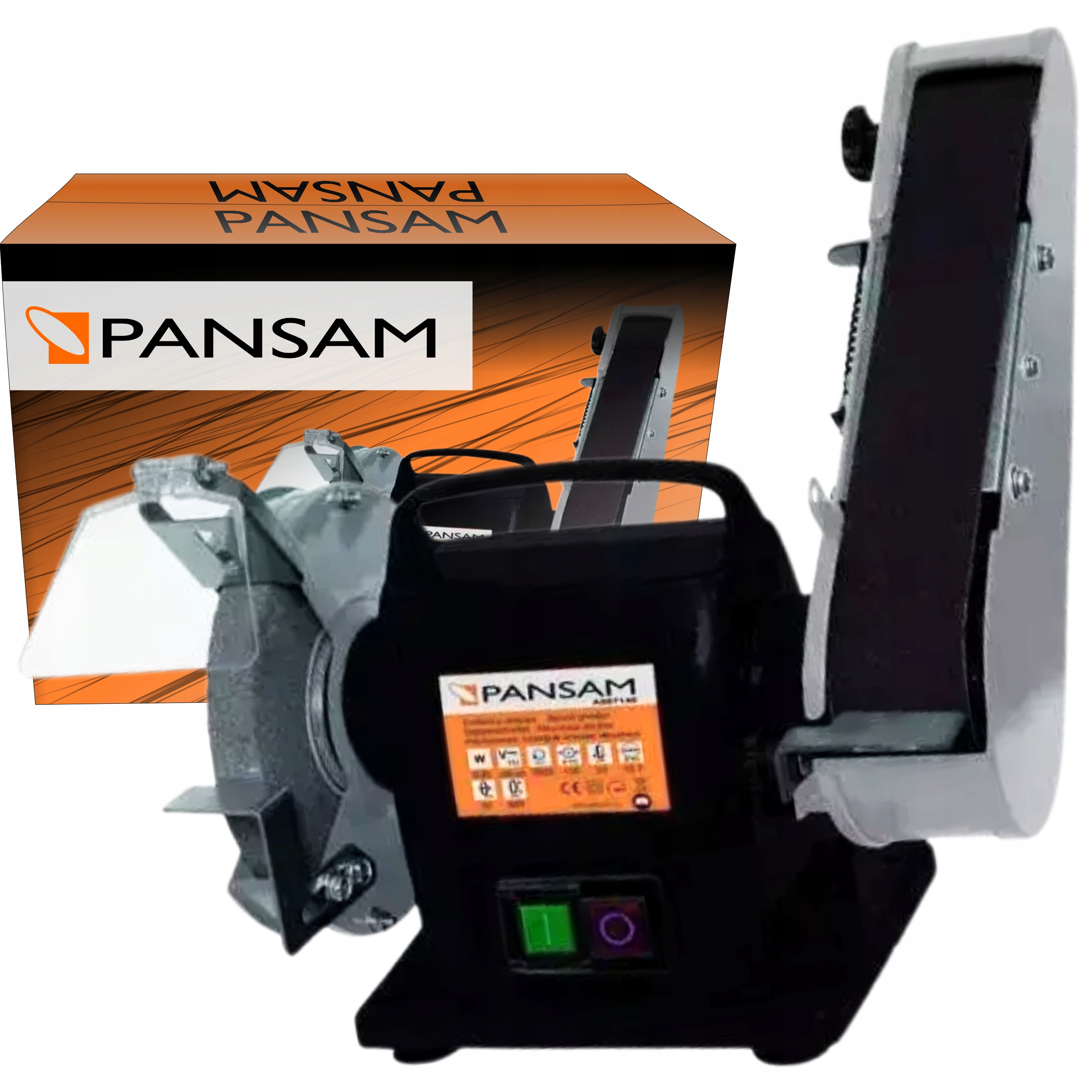 PANSAM SZLIFIERKA STOŁOWA Z TAŚMĄ 200W 150X20MM DO PRACY NA SUCHO