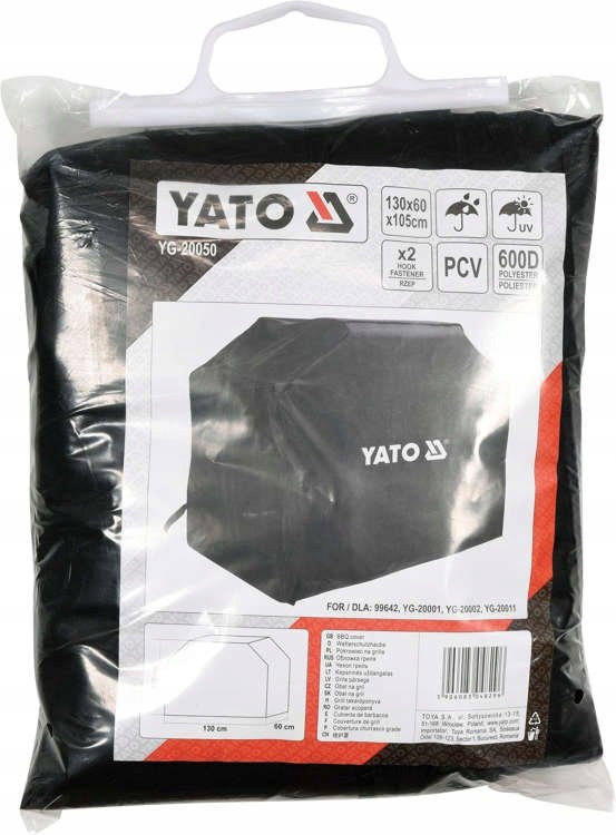 YATO POKROWIEC NA GRILLA 130 X 60 X 105CM TRAPEZ CZARNY OXFORD YG-20050