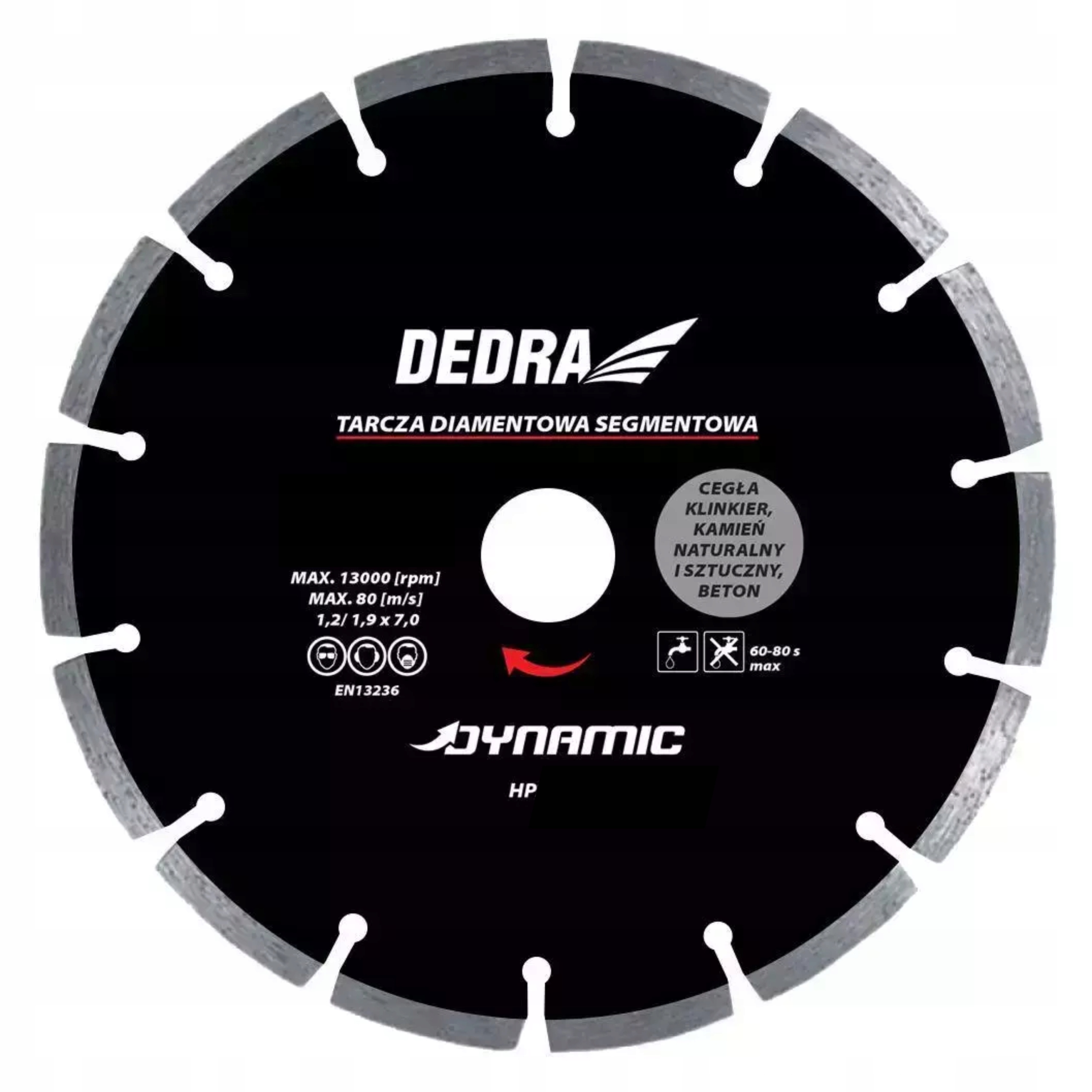 DEDRA PIŁA TARCZOWA TARCZA DIAMENTOWA SEGMENTOWA 250/25,4 DO BETONU HP2117E