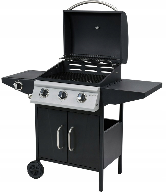 LUND GRILL GAZOWY OGRODOWY Z POKRYWĄ 12,8 kW 4 PALNIKI 2 PÓŁKI SZAFKA 99642