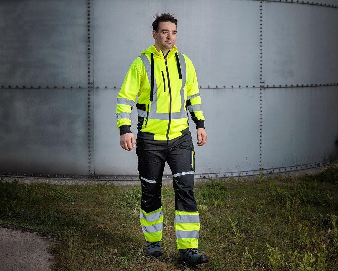 NEO SPODNIE OSTRZEGAWCZE, CZARNO-ŻÓŁTE, TWILL, R. XL/56 240G/M2 81-795-XL
