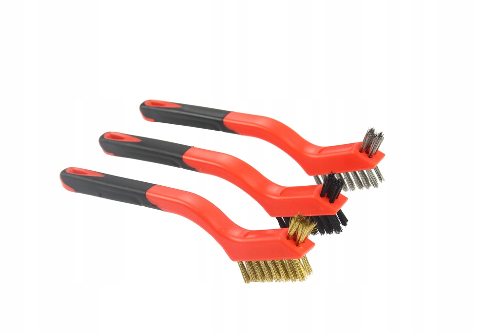 ZESTAW SZCZOTEK DRUCIANYCH DRUCIANA RĘCZNA 3 SZTUKI 175mm MOSIĘŻNA STALOWA