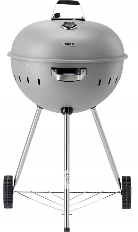 GRILL OGRODOWY WĘGLOWY OKRĄGŁY Z POKRYWĄ RUSZT XXL KÓŁKA POKRYWA 54CM 20301