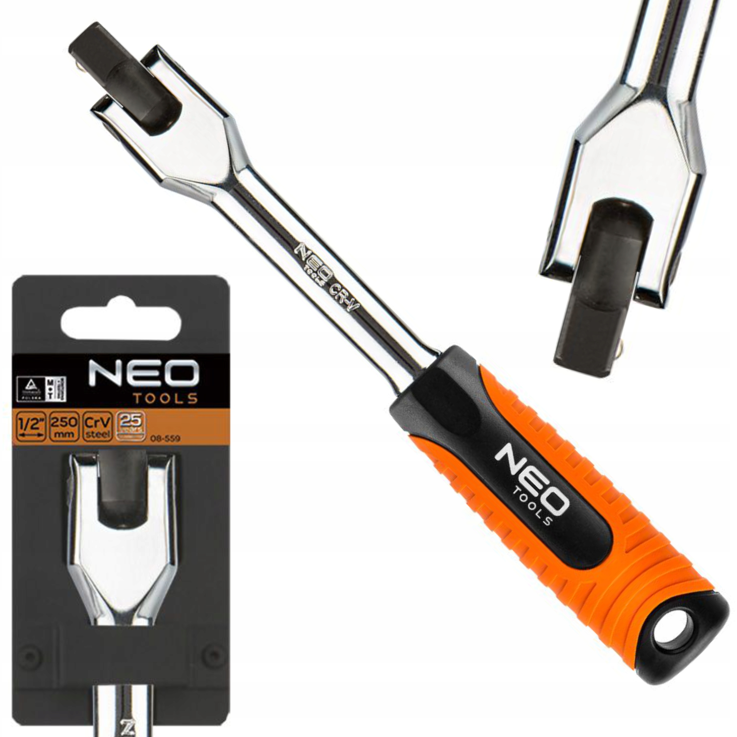 NEO TOOLS 08-559 Rękojeść z przegubem 1/2'' 250 mm