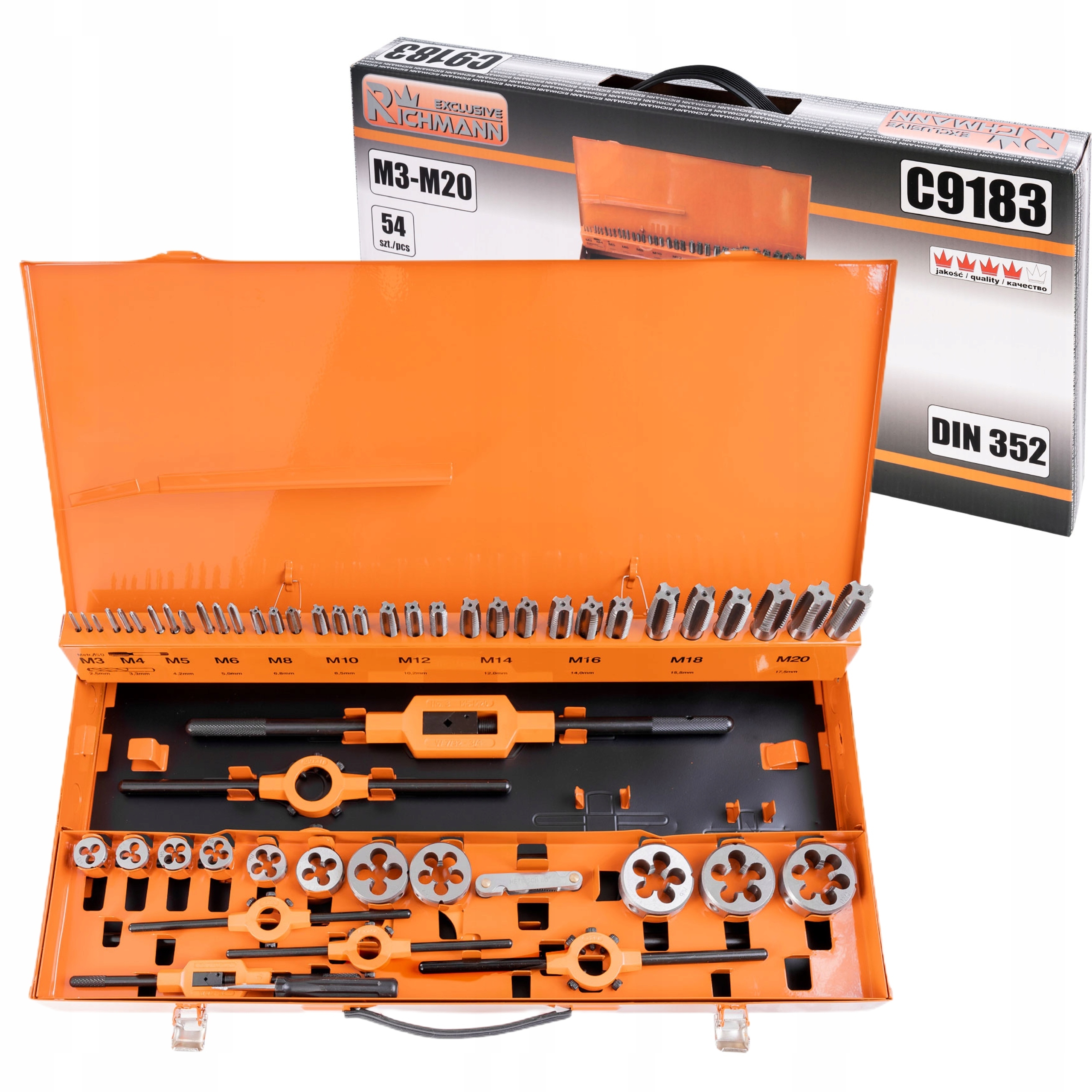 RICHMANN GWINTOWNIKI NARZYNKI M3 - M20 ZESTAW 54 ELE WALIZKA C9183