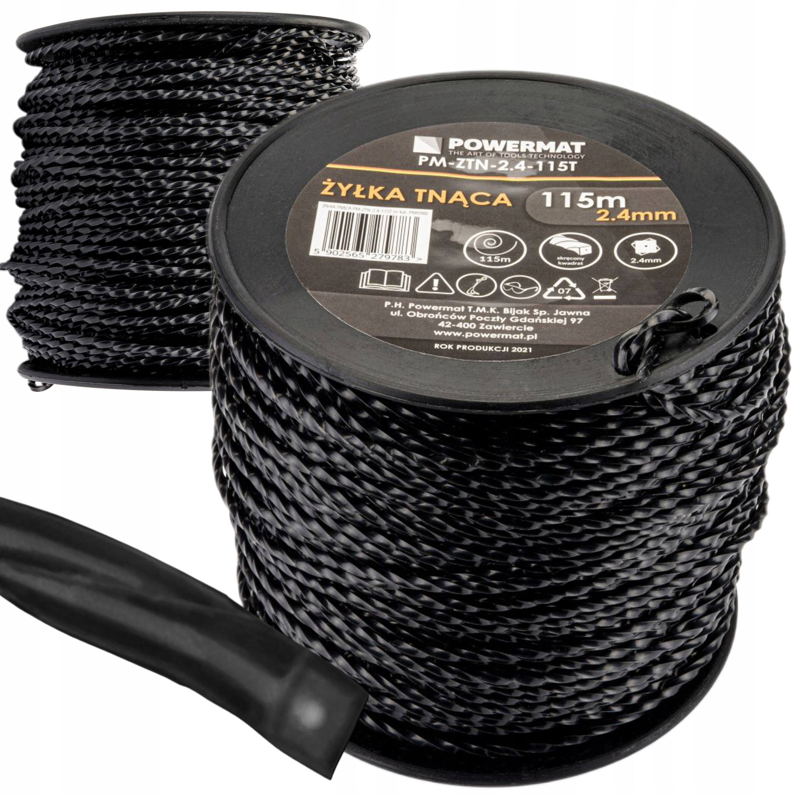 ŻYŁKA TNĄCA DO KOSIARKI KOSY SPALINOWEJ SKRĘCONA POWERMAT PM-ZTN-2.4-115T