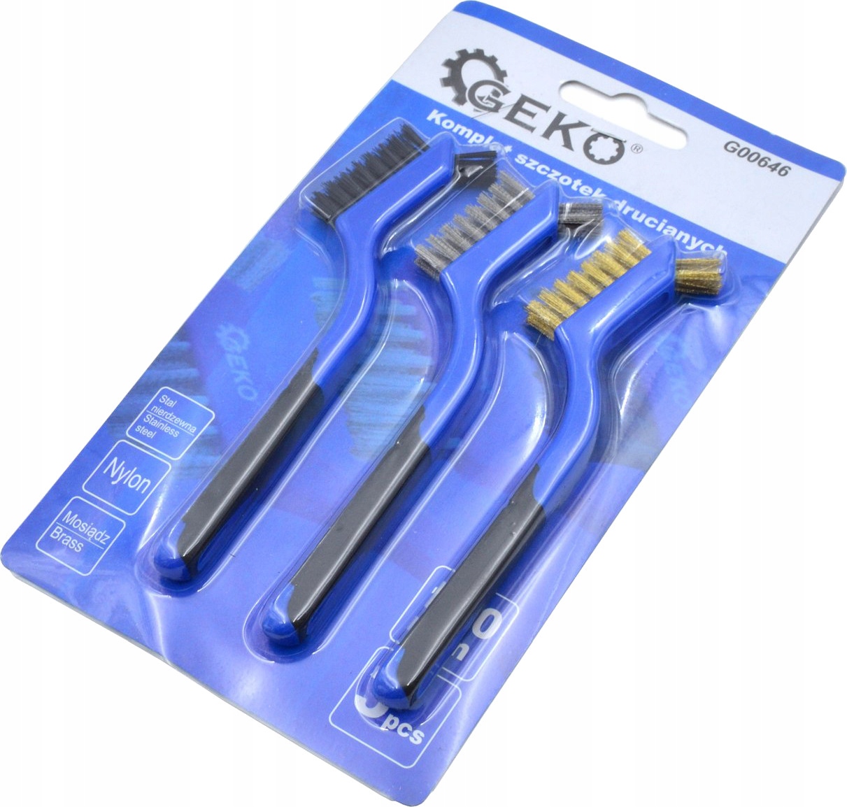 GEKO ZESTAW SZCZOTEK DRUCIANYCH RĘCZNYCH 180mm G00646 3SZT