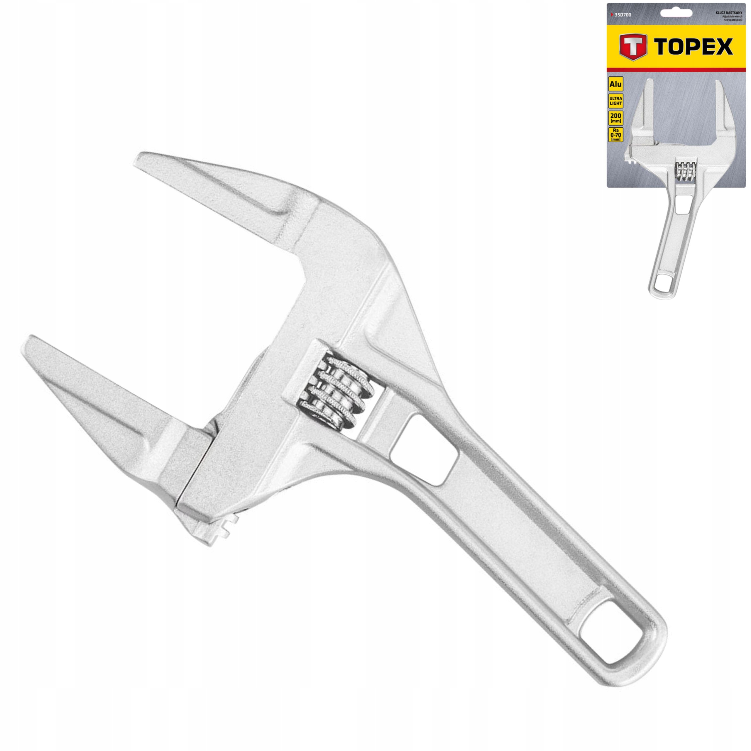 KLUCZ NASTAWNY ALUM. 200 MM, 0-70 MM TOPEX 35D700