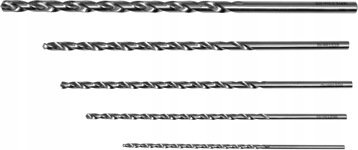 YATO WIERTŁA DO METALU DŁUGIE 5SZT 3-8MM YT-39820