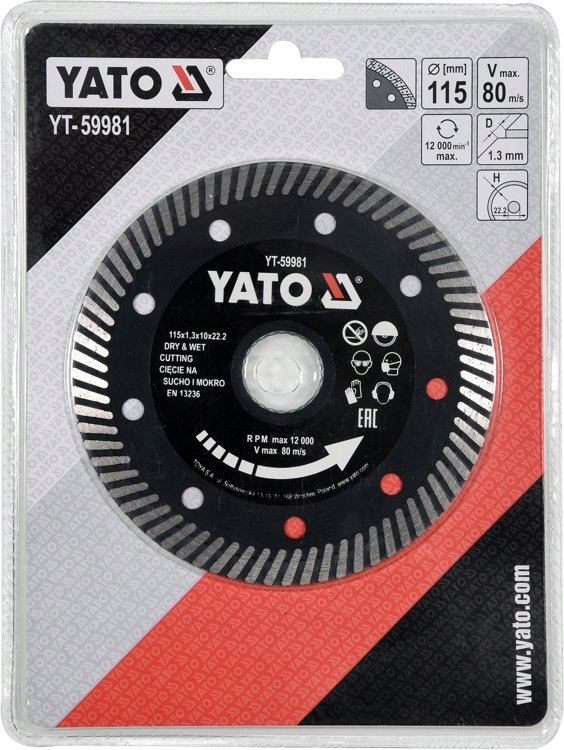 YATO TARCZA DIAMENTOWA DO GRES KAMIEŃ ŻELBET 115mm