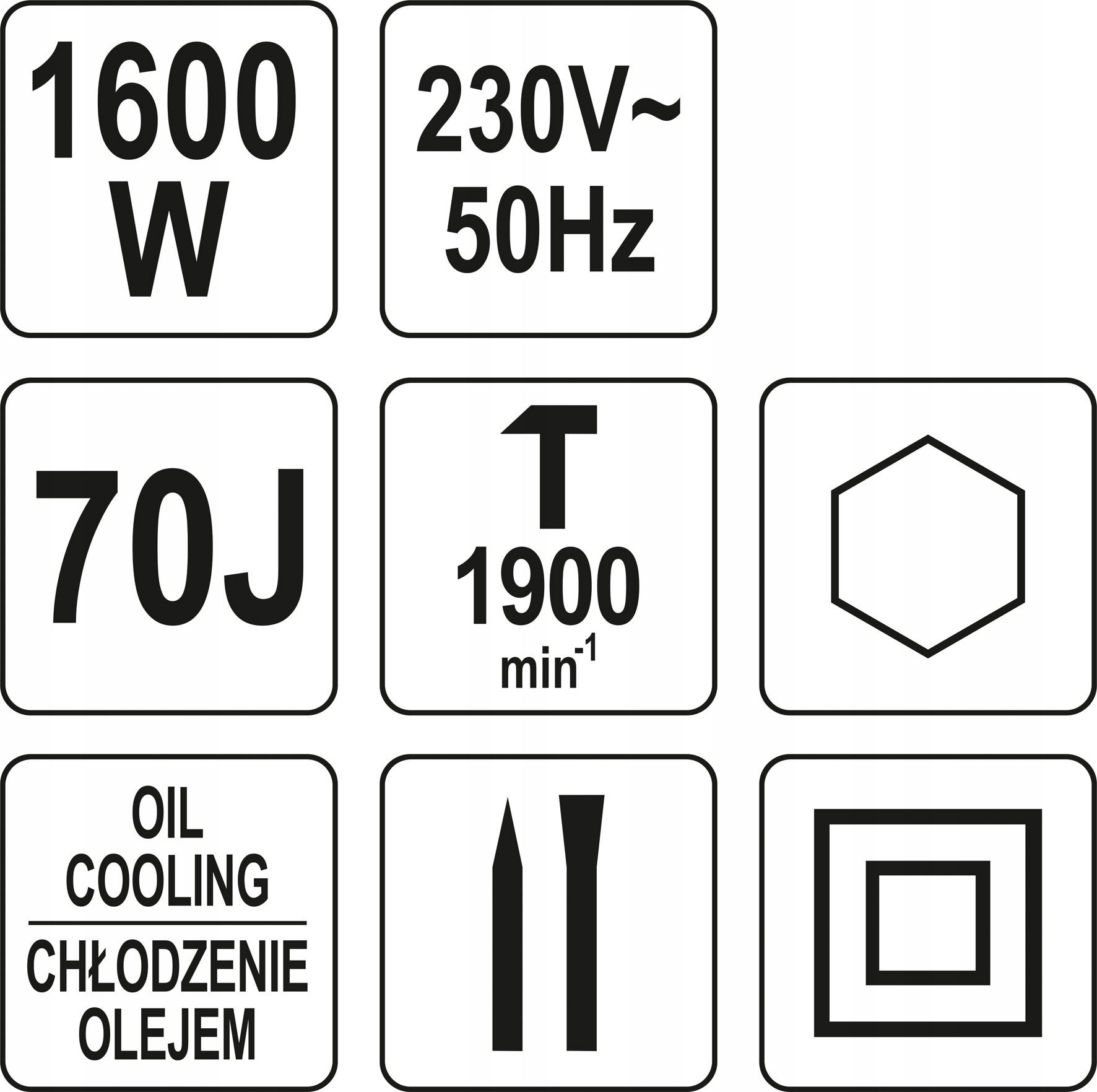 YATO MŁOT WYBURZENIOWY 70J CHŁODZONY OLEJEM YT-82002 HEX 1600W BETON ŻELBET