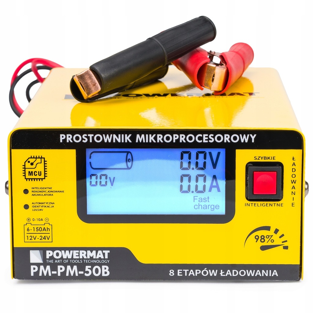 PROSTOWNIK MIKROPROCESOROWY AKUMULATOROWY 12V 24V CZYTELNY WYŚWIETLACZ LCD
