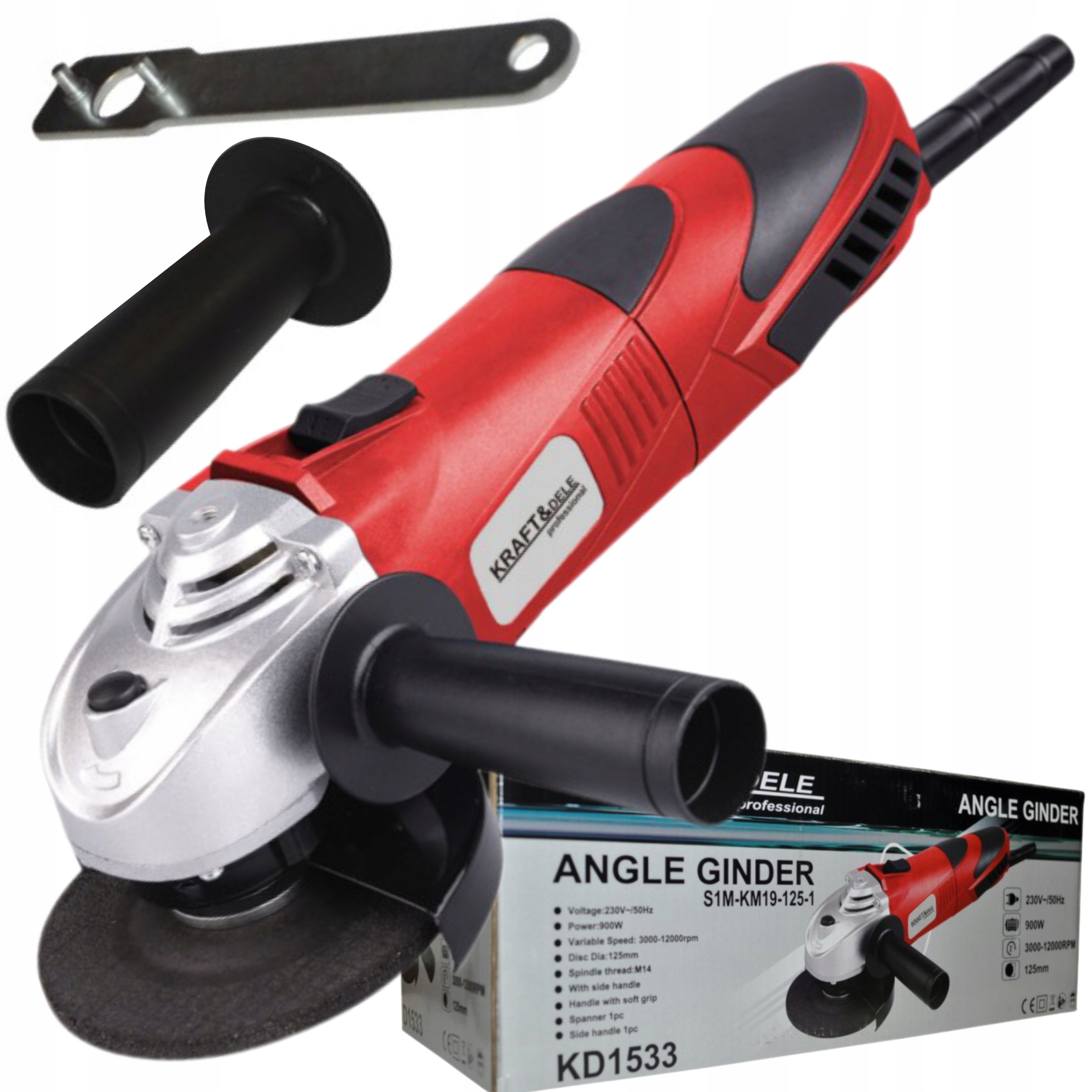 MOCNA SZLIFIERKA KĄTOWA KĄTÓWKA ELEKTRYCZNA 125MM 900W 12000rpm KD1533