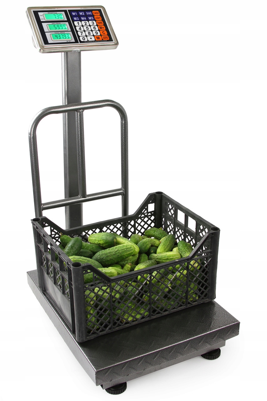 WAGA PRZEMYSŁOWA MAGAZYNOWA 300KG ELEKTRONICZNA DUŻA PLATFORMA LED BATERIA