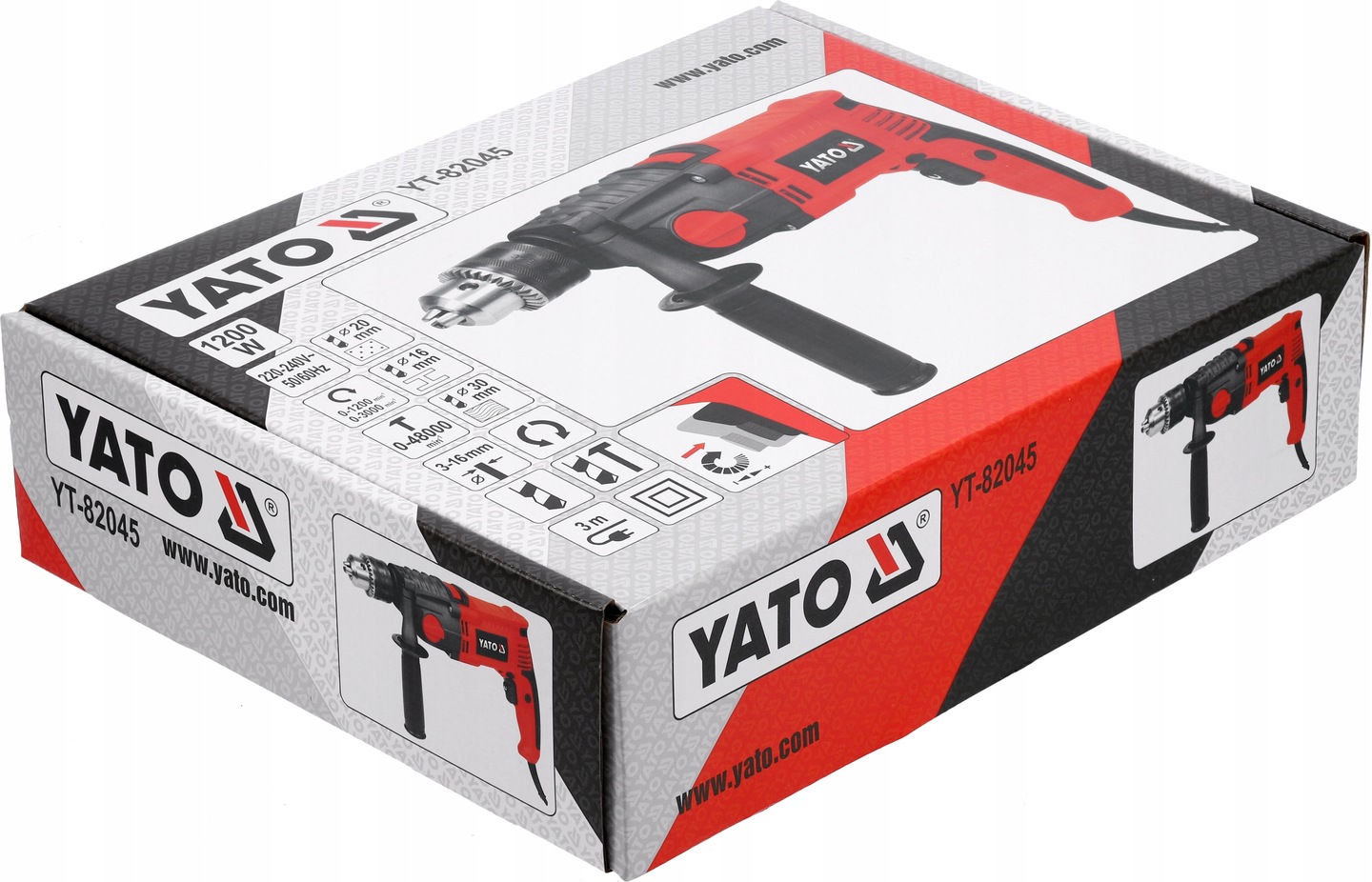 YATO WIERTARKA UDAROWA ELEKTRYCZNA 1200W Z UCHWYTEM 16MM, II BIEGI YT-82045