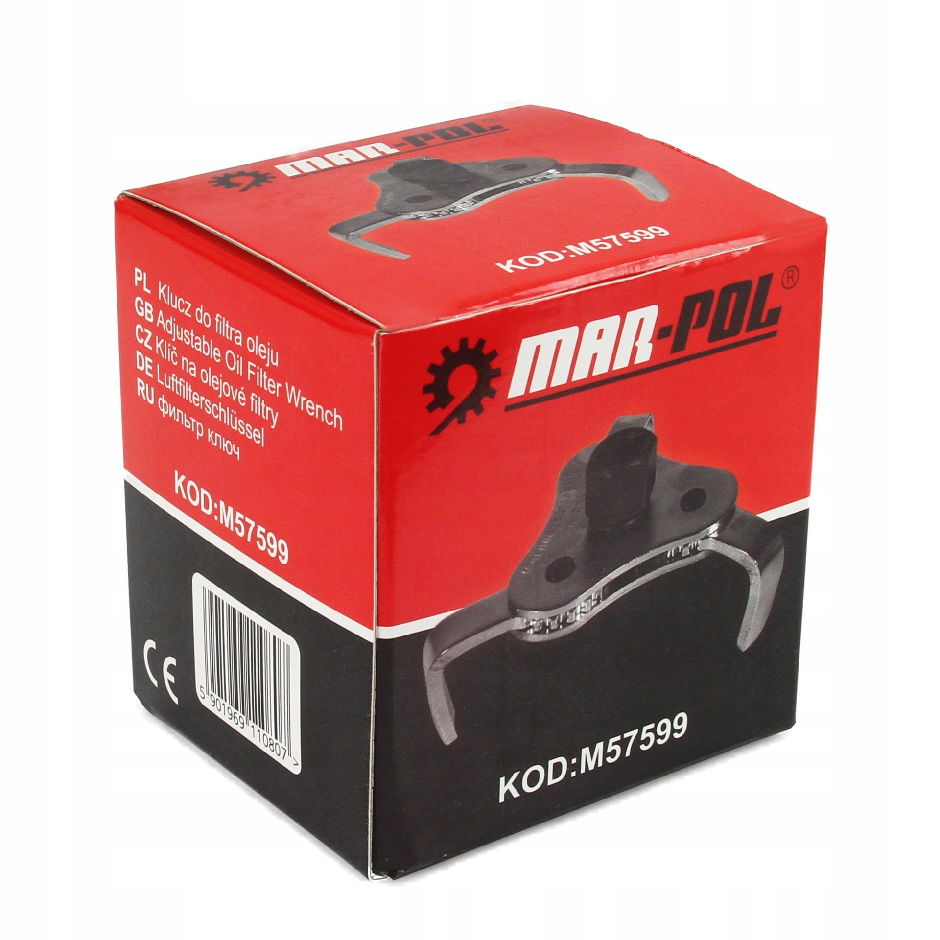 KLUCZ DO FILTRA OLEJU TRÓJRAMIENNY 3-PŁASKIE SZCZĘKOWY CRV MAR-POL M57599