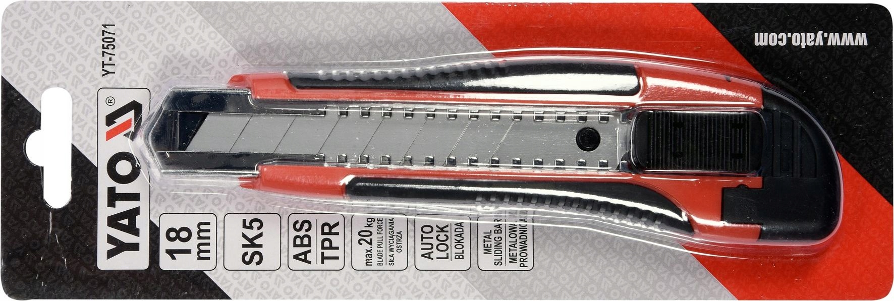 YATO TAPECIAK NOŻYK NÓŻ Z OSTRZEM ŁAMANYM 18MM DO TAPET AUTO-LOCK YT-75071