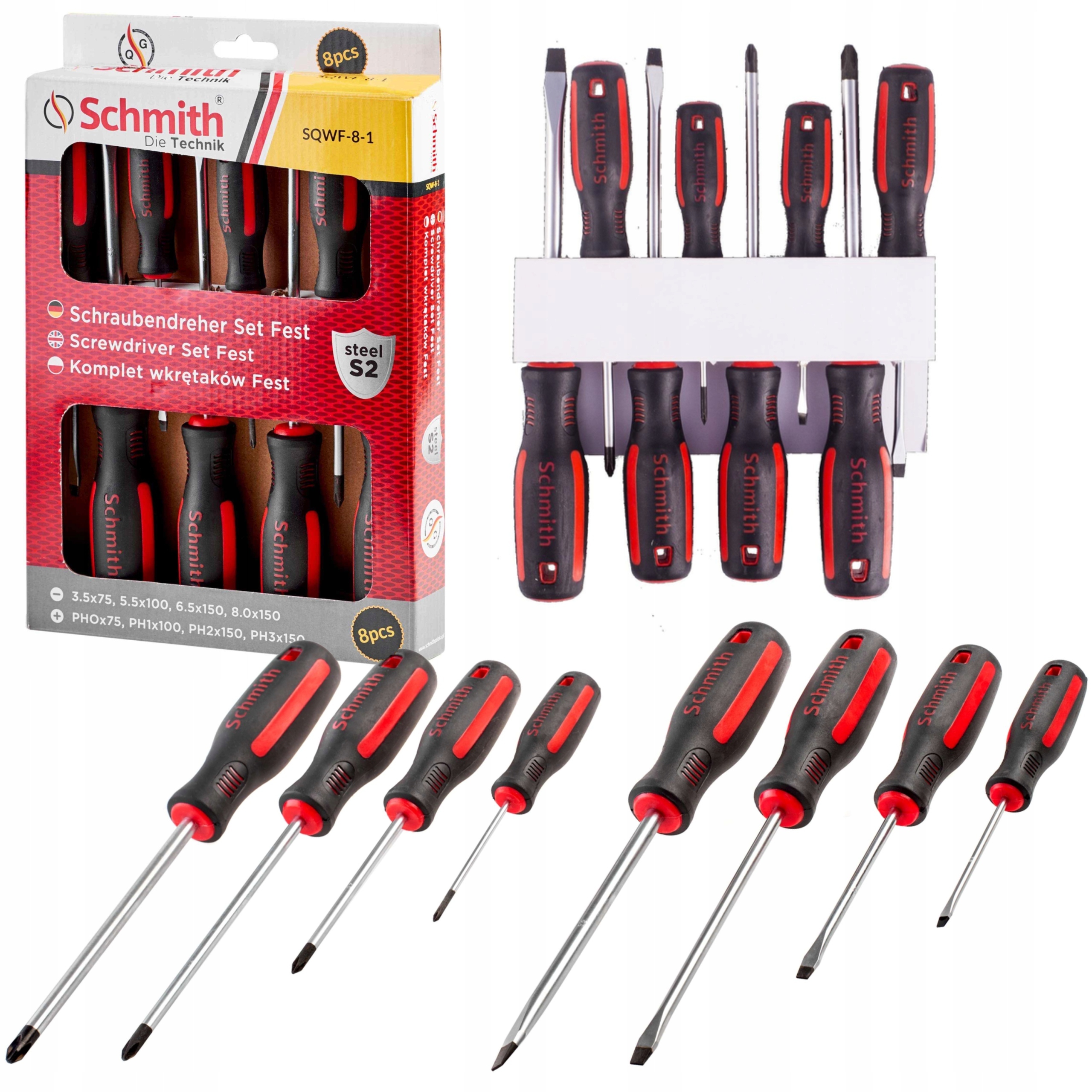 KOMPLET ZESTAW WKRĘTAKÓW KLUCZE 8 SZT SCHMITH