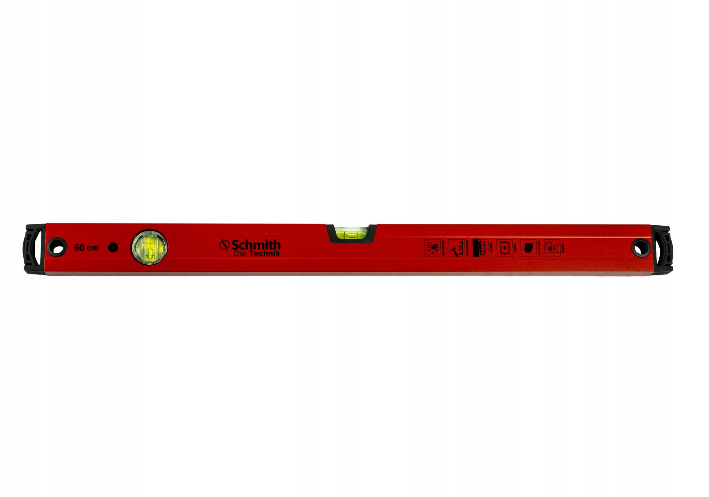 Schmith POZIOMNICA Z ZAŚLEPKAMI GUMOWYMI 60CM