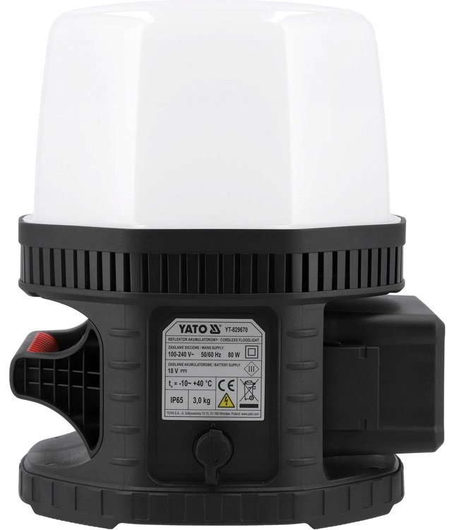 YATO REFLEKTOR PRZENOŚNY AKUMULATOROWY 18V SMD LED 10000lm 360° YT-829670