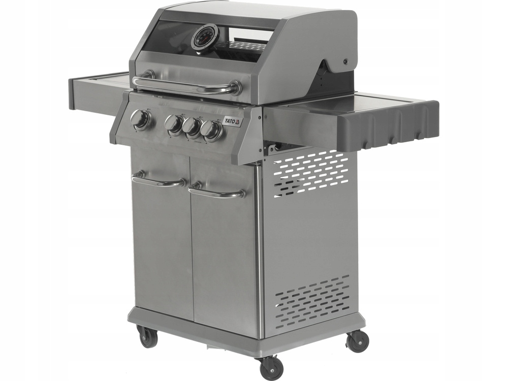 YATO GRILL GAZOWY OGRODOWY 3+1 11,5kW Z SZYBĄ ŻELIWY RUSZT PALNIK GAZOWY