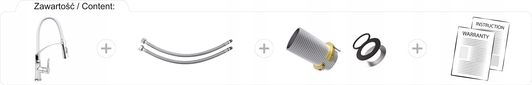 FALA 75676 BATERIA ZLEWOZMYWAKOWA Z ELASTYCZNĄ WYLEWKĄ FLEXIBLE 2-WHITE