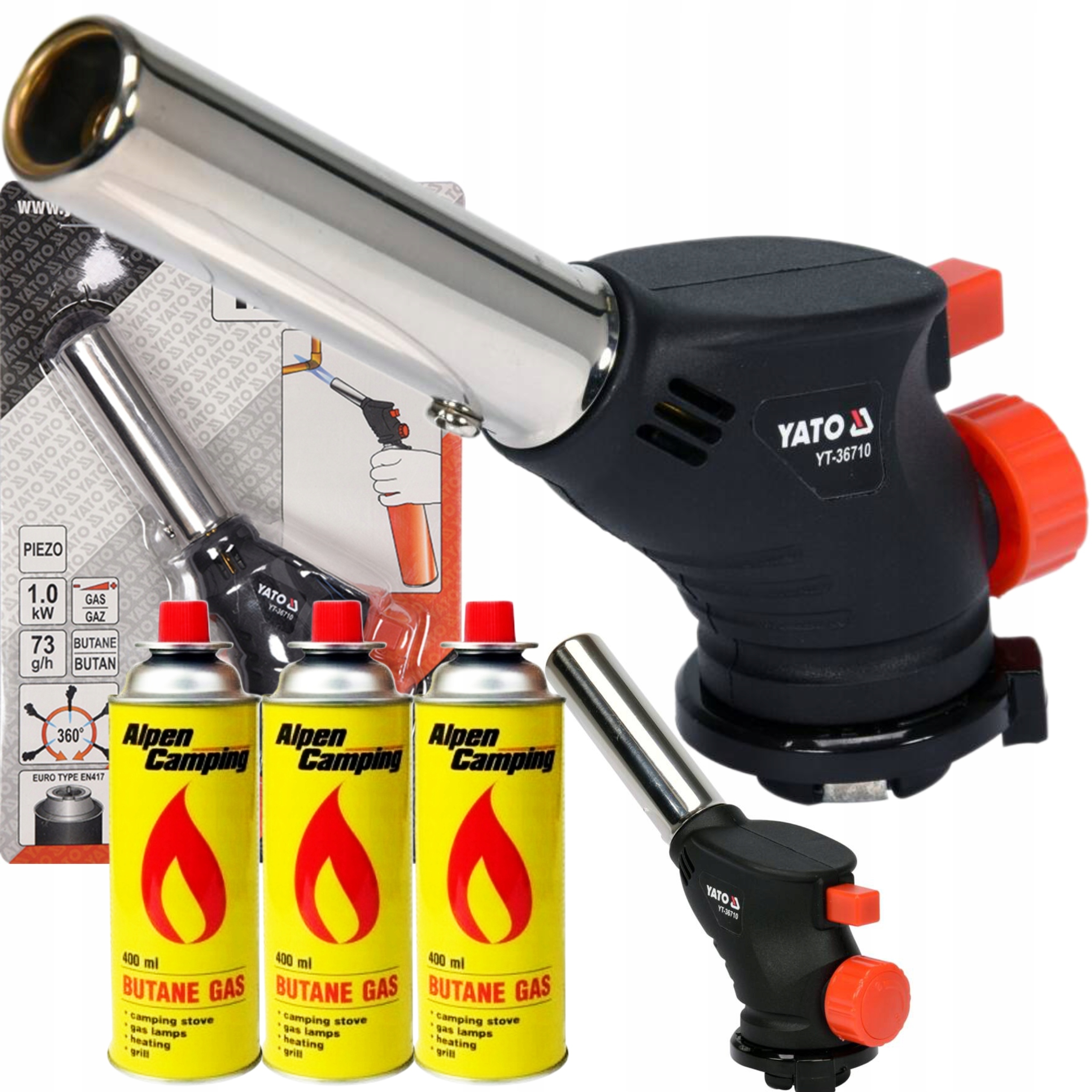 YATO PALNIK GAZOWY YT-36710 LUTOWNICA LUTLAMPA TURBO Z PIEZO 360 +3 GAZY