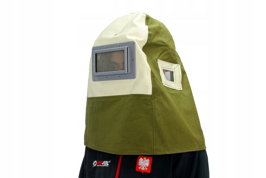 MASKA OCHRONNA DO PIASKOWANIA KASK KAPTUR OSŁONA Z KASKIEM ZABEZPIECZENIE