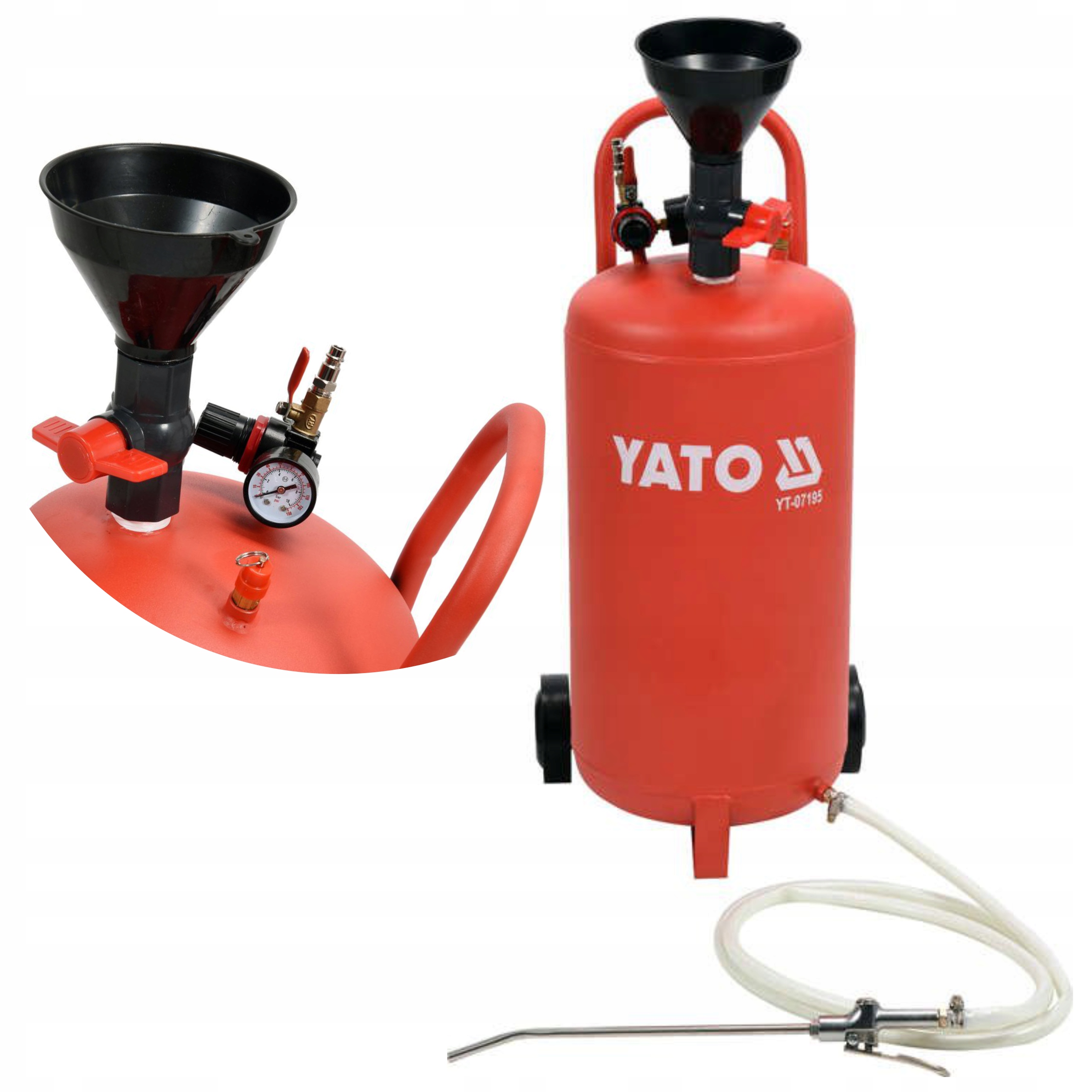 YATO PNEUMATYCZNY NAPEŁNIACZ OLEJU OLIWIARKA MOBILNA 20L SKRZYNI BIEGÓW