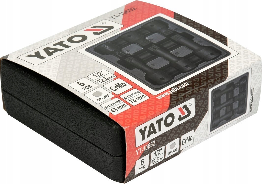 YATO NASADKI UDAROWE KLUCZE TRZPIENIOWE SPLINE M14-M16 1/2'' 6 SZT YT-10652