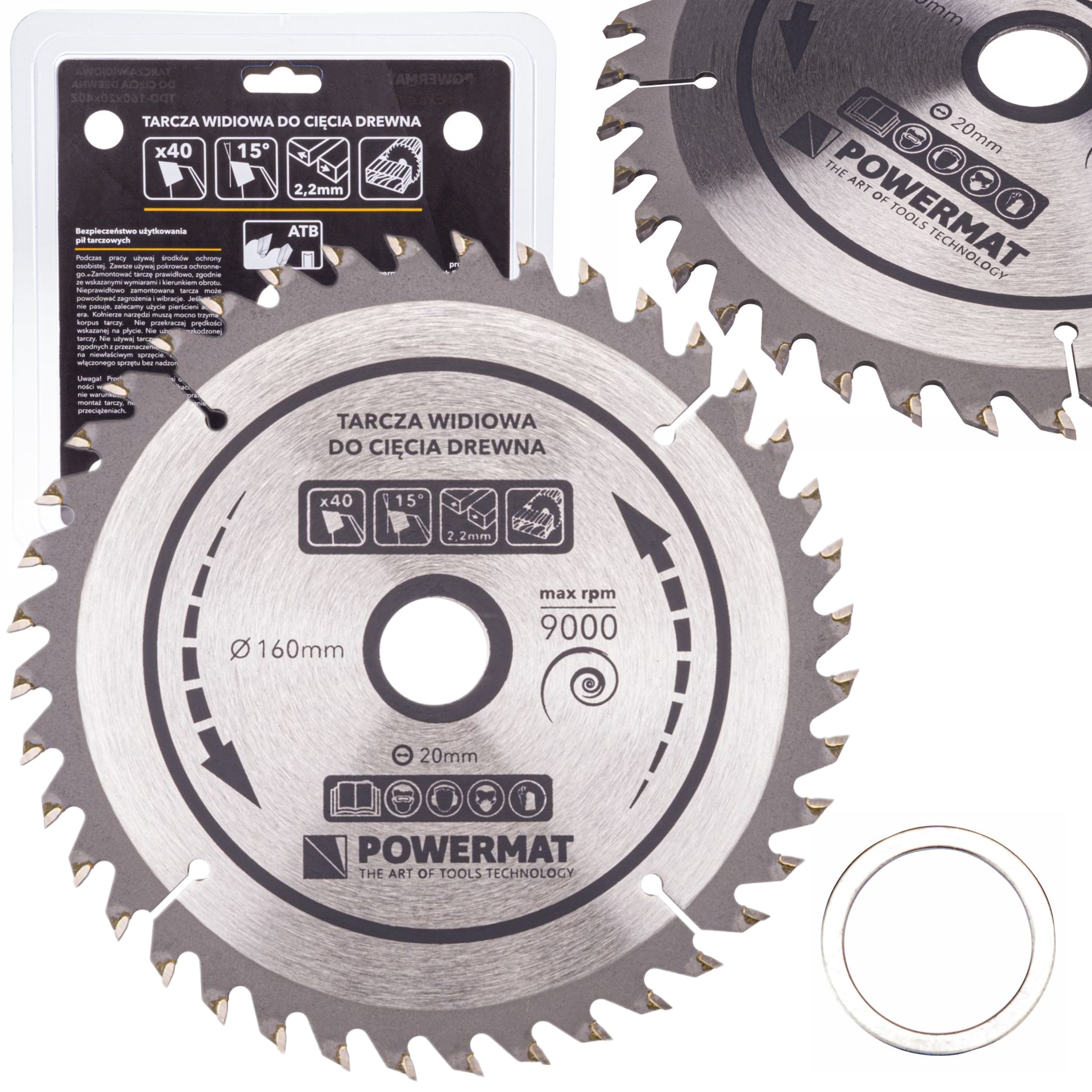 POWERMAT TARCZA WIDIOWA DO DREWNA 160x20 40z TDD-160x20x40Z