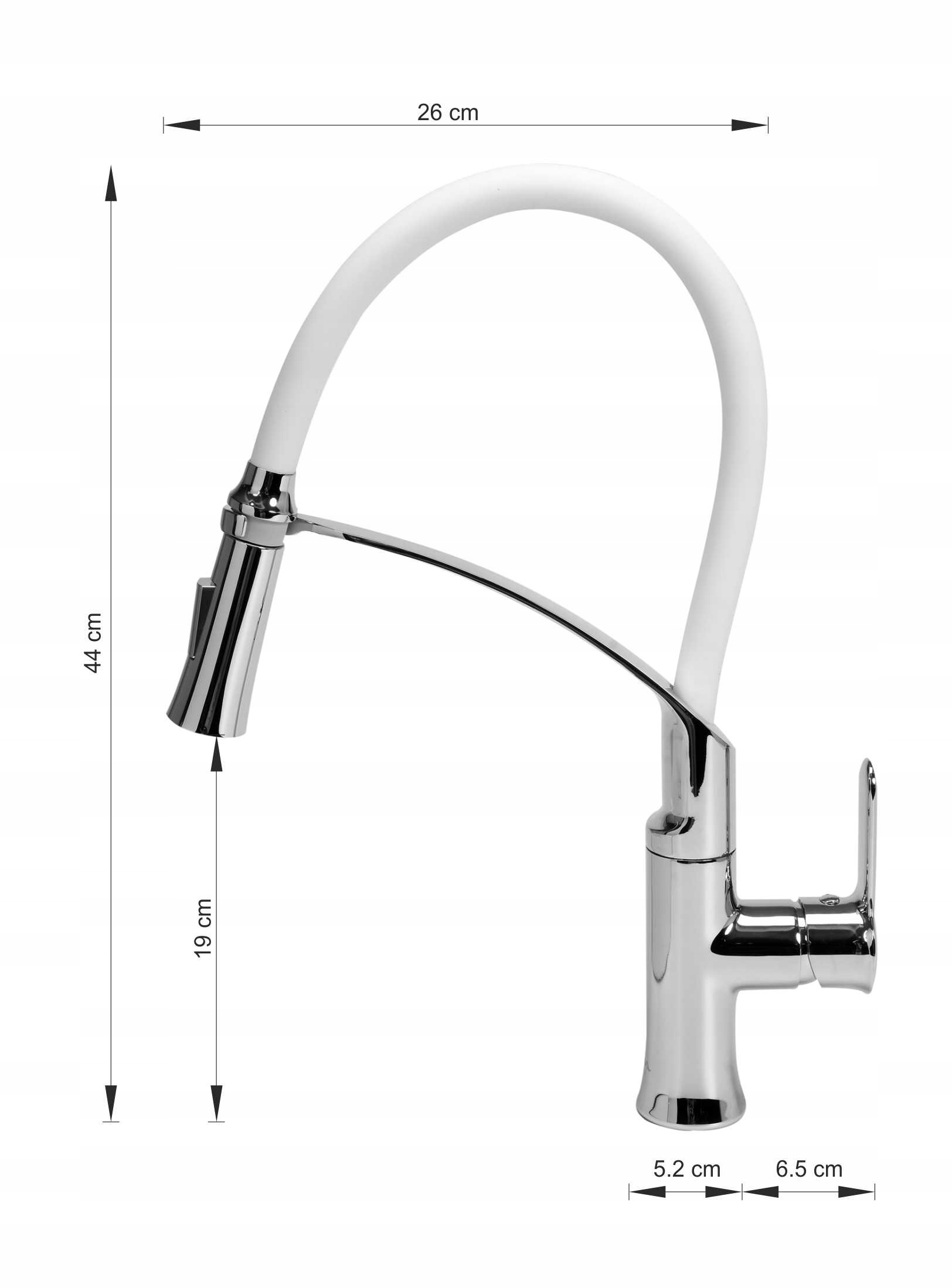 FALA 75676 BATERIA ZLEWOZMYWAKOWA Z ELASTYCZNĄ WYLEWKĄ FLEXIBLE 2-WHITE