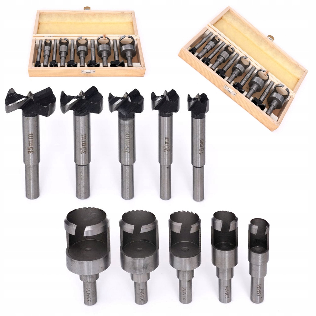 ZESTAW WIERTEŁ SĘKOWNIKÓW I FLEKOWNIKÓW 10 sztuk elementów KRAT&DELE