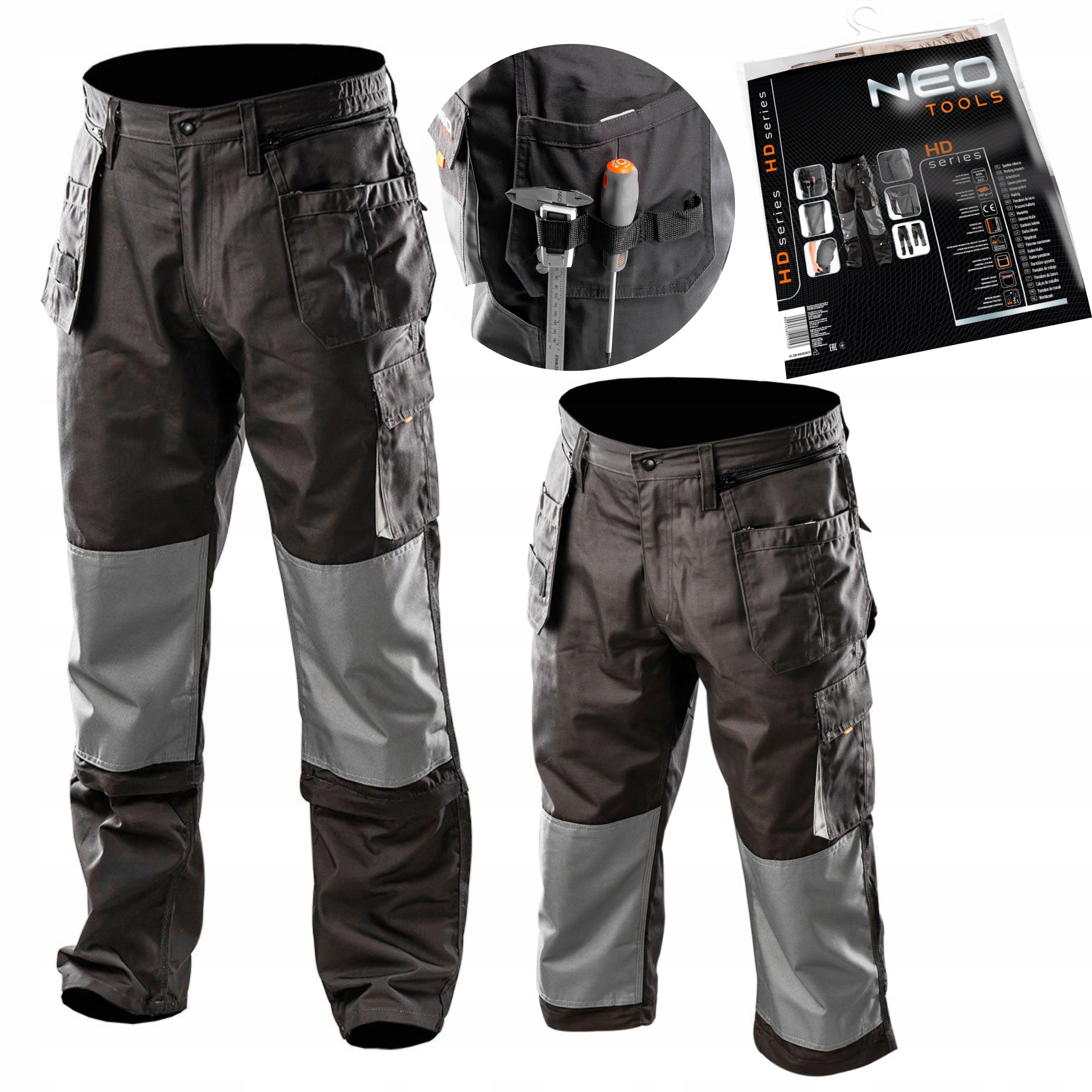 NEO SPODNIE ROBOCZE BHP HD+ DO PASA 2w1 SPODENKI WZMOCNIONE 81-230 XXL/58