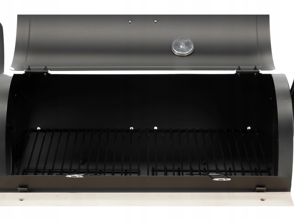 GRILL WĘGLOWY Z WĘDZARNIĄ RUSZT 60x30CM OGRODOWY KOMORA WĘDZENIA RUSZT KOŁA