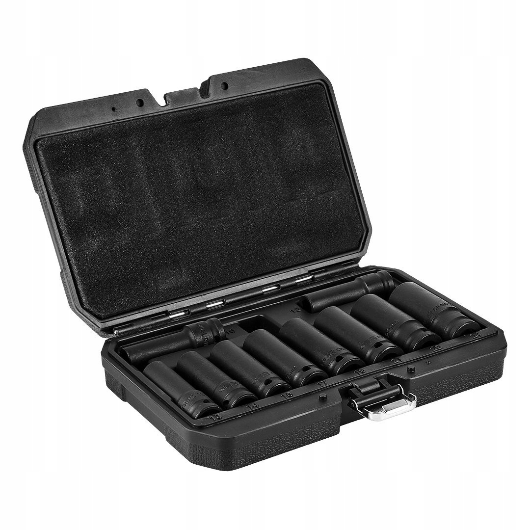 NEO NASADKI UDAROWE 1/2" 10-24MM 10SZT DŁUGIE W PLASTIKOWEJ KASECIE 12-107