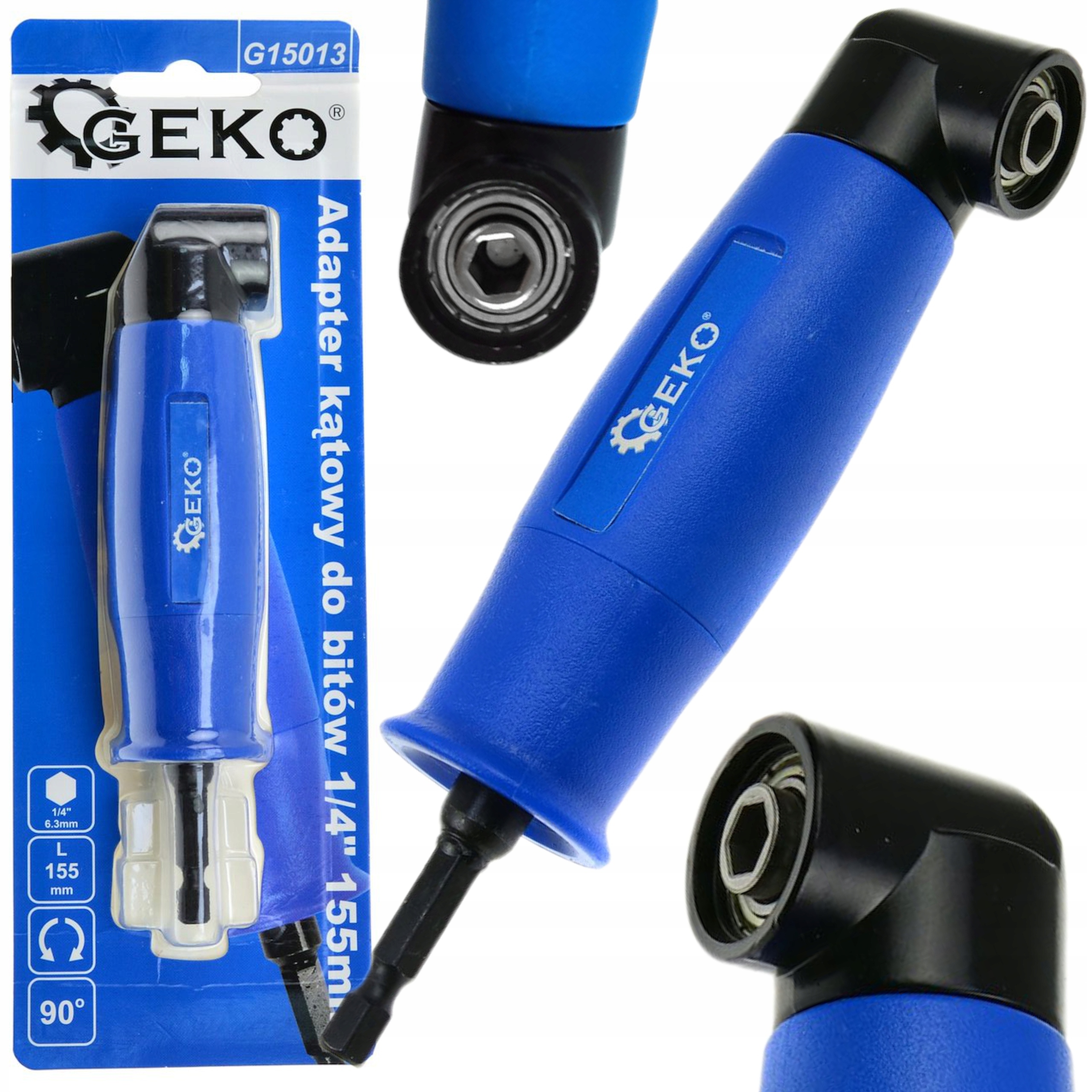 ADAPTER UCHWYT KĄTOWY 90° DO BITÓW HEX 1/4" GEKO G15013