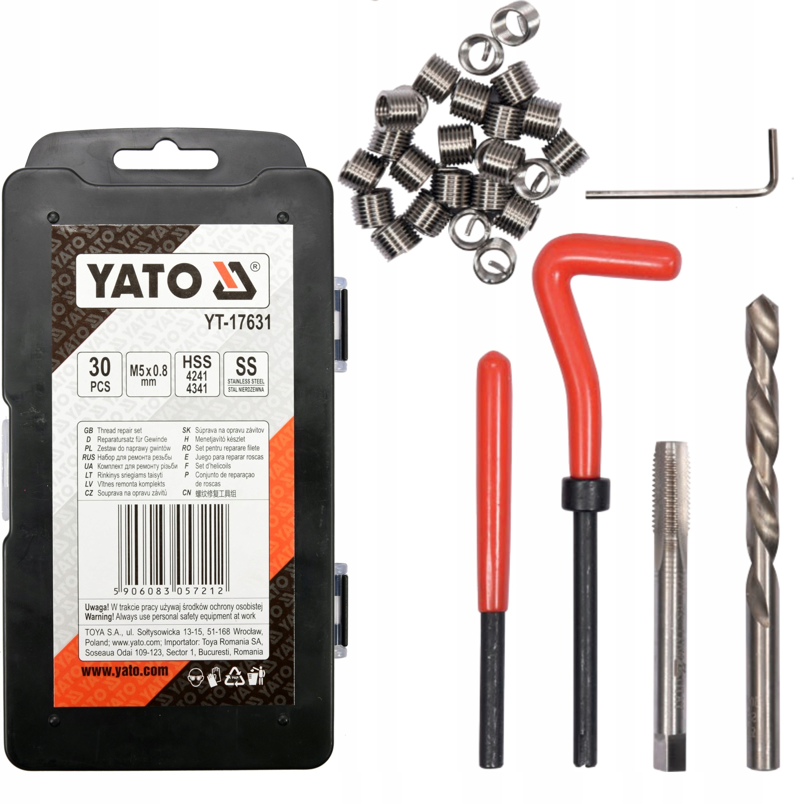 YATO ZESTAW NAPRAWY GWINTÓW M5 WIERTŁO GWINTOWNIK