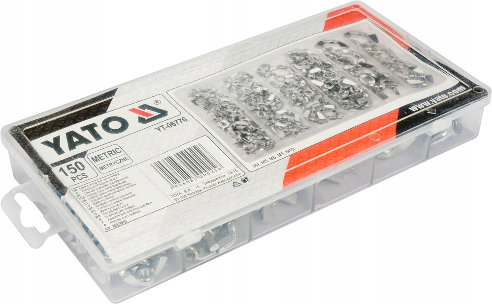 YATO YT-06776 ZESTAW NAKRĘTEK MOTYLKOWYCH 150 SZT